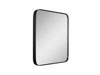 Zaokrąglone lustro retro w czarnej oprawie 60,7 x 80,7 cm 16F-571