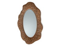 Lustro o nieregularnym kształcie w kolorze szampańskiego złota 90x150 cm PU443D