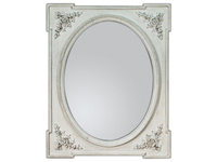 Owalne lustro w ozdobnej białej ramie 65x80 cm 2834