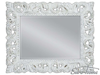Lustro w białej przecieranej ramie 80x100 cm PU058