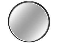 Okrągłe fazowane lustro w czarnej ramie średnica 120 cm 12F-361