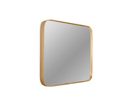 Kwadratowe zaokrąglone lustro w złotej oprawie 40,5 x 40,5 cm 16F-571