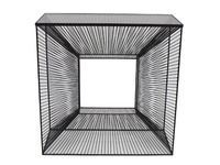 Nowoczesna metalowa konsola 3D z grafitową szybą 80x35x81 cm TOYJ19-213