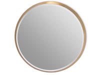 Okrągłe fazowane lustro w złotej ramie średnica 100 cm 12F-361