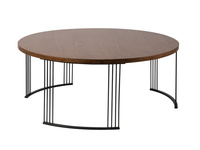 Okrągły stolik kawowy orzechowy blat Ø100x40 cm TA119L