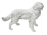 Biała figura psa Golden Retriever 54x44x34 cm A020