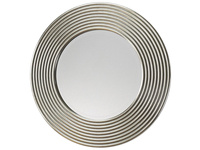 Okrągłe lustro w srebrnej prążkowanej ramie 81 cm LW5283