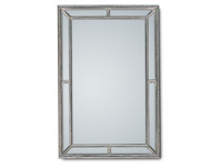 Klasyczne lustro w drewnianej srebrzystej oprawie 80x120 cm 21828
