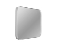 Kwadratowe zaokrąglone lustro w srebrnej oprawie 40,5 x 40,5 cm 16F-571