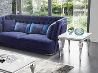 Stolik kawowy z białym szklanym blatem 60x60x55 cm D951