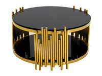 Designerski stolik kawowy z czarnym blatem Ø89x45 cm C416/CJ900